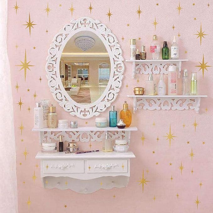 Star Wall Stickers Girls Room Wall Decals Sparkle Wall Decor Stick and Peel | Gold star stickers, wall decals, wall stickers, whimsy celestial decor, removable vinyl, for living room kids bedroom nursery - Image 5