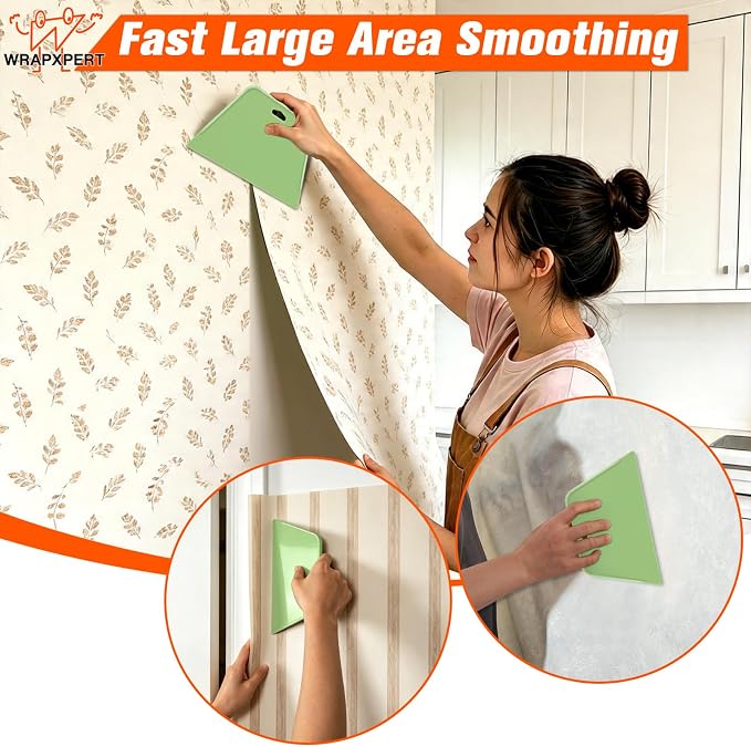 WRAPXPERT Wallpaper Tools, Wallpaper Kit Smoothing Tools for Peel and Stick, Wallpaper Installation Kits for Wallpaper Hanging, Contact Paper, Bathroom, Vinyl Backsplash Tile, Window Film Applying - Image 3