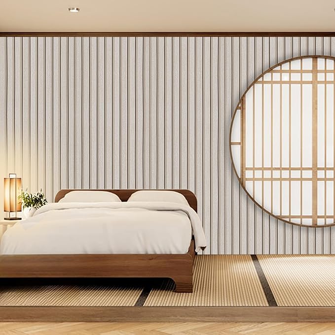Wood Slat Wallpaper - Peel & Stick Self-Adhesive (17.5" x 300"), Wood Effect Contact Paper for Walls, Easy DIY Wall Covering for Bedroom, Living Room, and Feature Walls - Image 6
