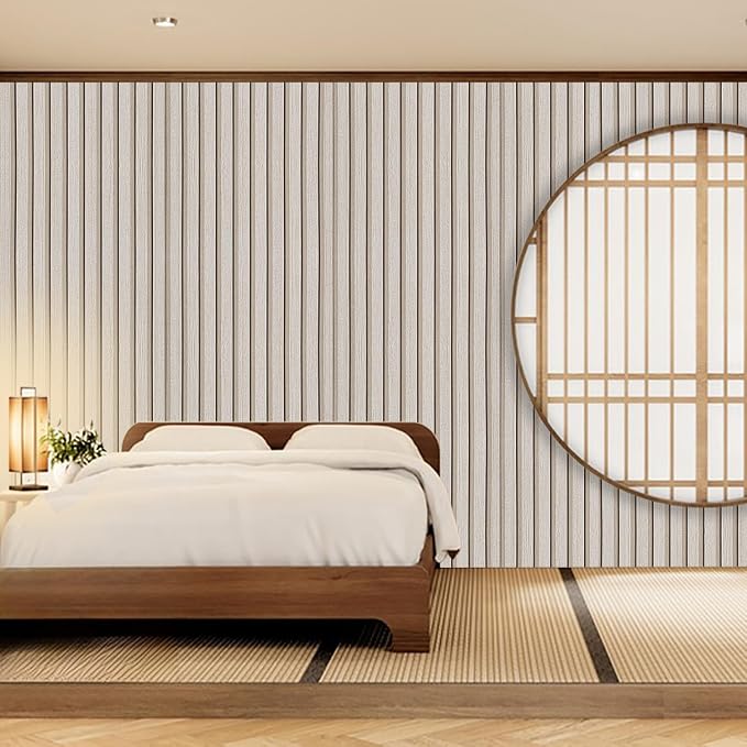 Wood Slat Peel and Stick Wallpaper - 17.5"x200" Textured Faux Wood Self-Adhesive, Waterproof Removable Wall Panel for Bedroom, Kitchen, Accent Wall - Easy Install - Image 6