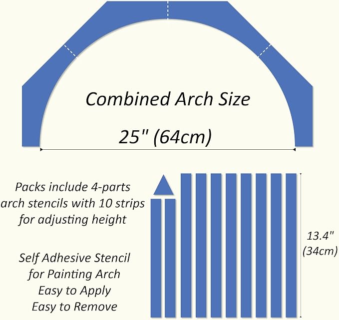 25" Boho Arch Wall Stencil, Removable Adhesive Painting Wall Décor | Stick, paint, peel off for a large clean arch mural. Stunning bohemian touch for kids' room, bedroom, living room, entryway. - Image 5
