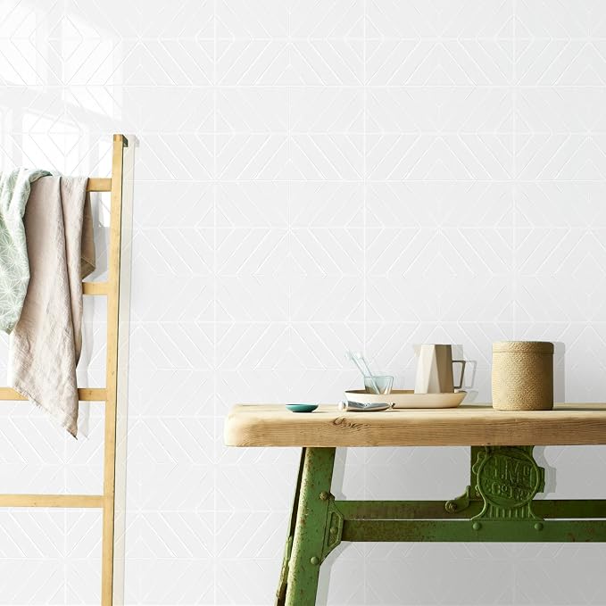 STICKGOO Herringbone Peel and Stick Backsplash, Pure White, 10 Sheets | 12.6 x 9.7 in, Thicker Rectangular Vinyl Stick-On Wall Tiles, Easy Alignment, Waterproof, Easy to Clean, Kitchen/Bathroom - Image 7