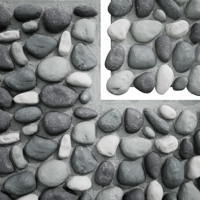 EverStone River Rock Faux Rock Panel, 49"W x 24 3/4"H x 3"D, Azure Stone Color - Image 9