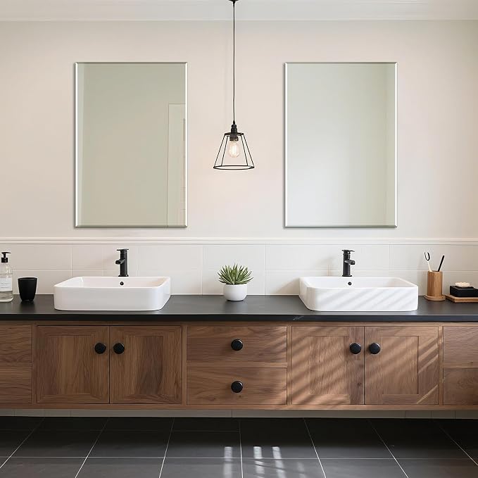 2 Pack 24"x36" Bathroom Vanity Mirror for Over Sink, Frameless Wall Mirror by Ruomeng