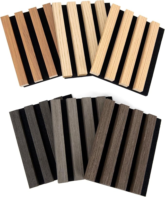Art3d Soundproof Wood Slat Wall Panel, 6 x 4.7 in, 6 Sample Packs - 6 Colors | Reduce Noise, Durable, Sustainable, Moisture Resistant, Easy Mounting, Low Maintenance, Long Lasting, Home Decor, Office Use - Image 2
