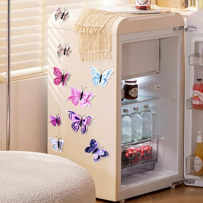 SAOROPEB 3D Butterfly Wall Decor, 24 Pcs Boho Butterfly Decorations | Double Layer for Party Decorations Locker Decor Refrigerator Decal, Reusable - Image 5