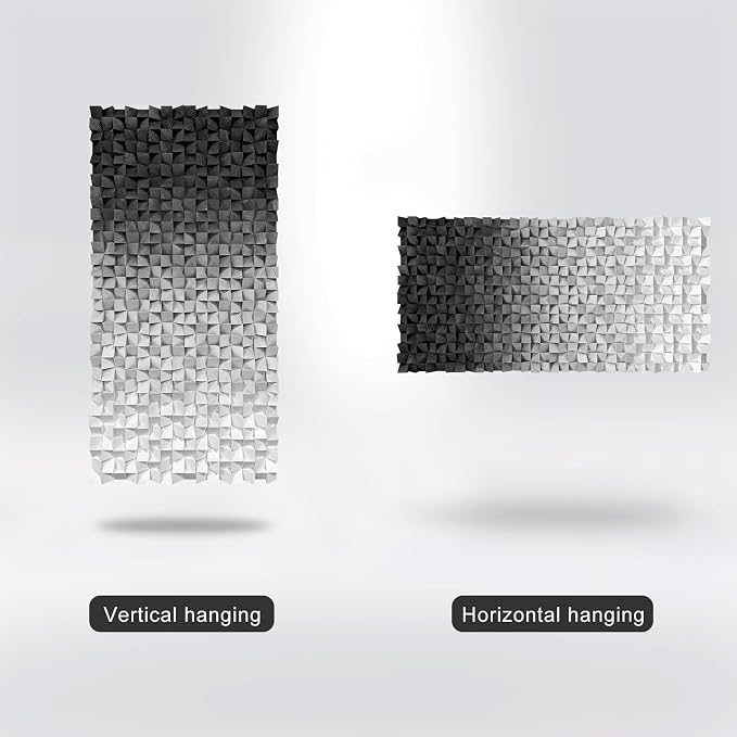 LIUZEYUE Faceted Monochrome Mosaic, Modern Wood Wall Sculpture | large office wall decor; graphite gray gradient, organic wood grain; executive office statement wall; 27.6 x 55.1 in - Image 5