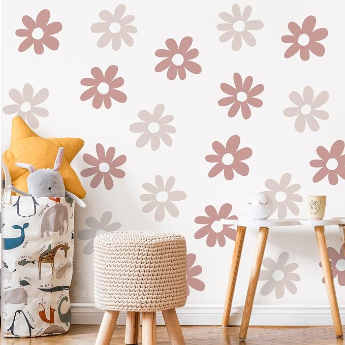 TaoBary 12 Sheet Daisy Wall Sticker Large Flower Wall Decal | Big Flower Wall Sticker, Floral Decal, Daisy Bedroom Room Decor, Removable Peel and Stick, Nursery Home Wall Decor by TaoBary