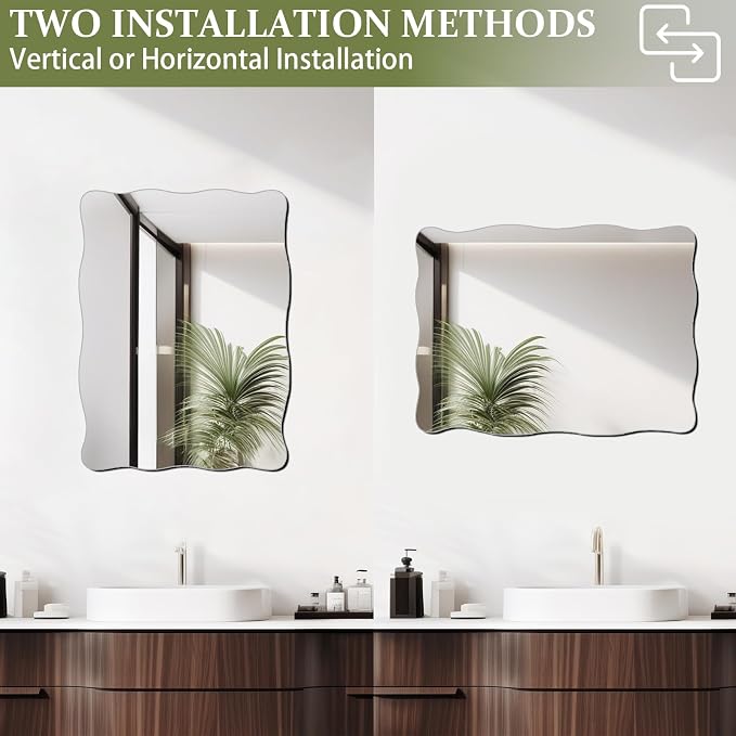 Scalloped Mirror for Wall,16x12 Acrylic Round Wavy Wall Mirror - Image 6