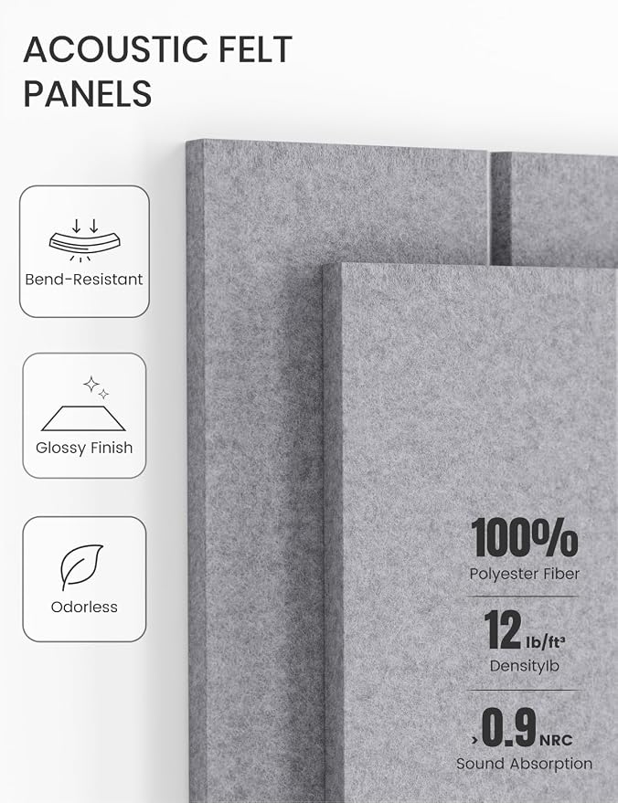 Fluxynara 36" x 24" Large Felt Bulletin Board, Soft Gray | 6 Pack Cork Board Alternative with 30 Safe Adhesive Tabs, Felt Pin Boards for Wall Decor, Home, Office, Classroom, Dorm - Image 5