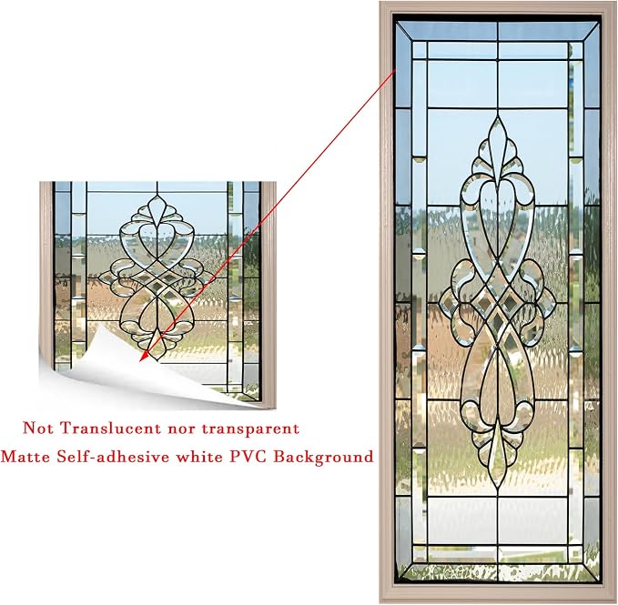 artfanke 3D Door Sticker Peel and Stick 33.5"x84.6" - Stained Glass Door Murals Wallpaper (not Transparent)-Self-Adhesive Wall Decals for Bedroom Decor (2 Sheets/Set) - Image 2