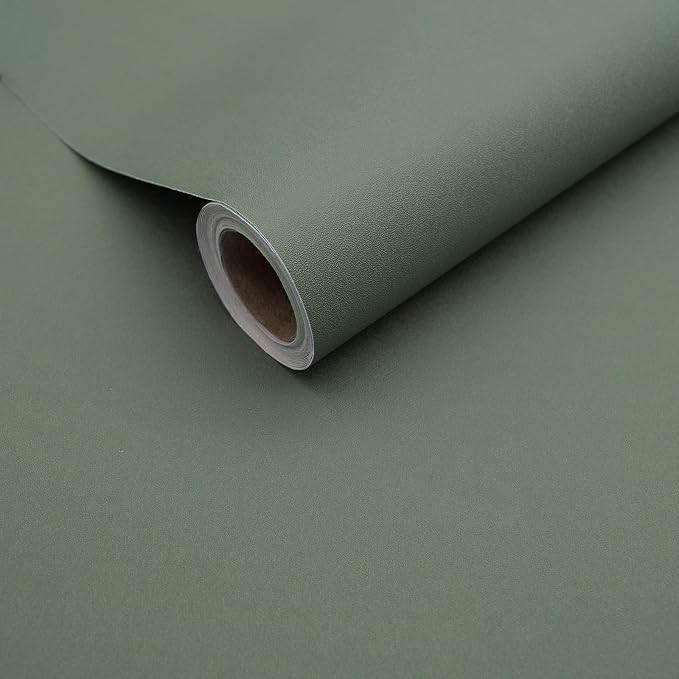 Yancorp 16"x394" Matte Sage Green Peel and Stick Wallpaper Removable Contact Paper for Cabinets and Drawers Stick on Wall Paper for Bedroom Kitchen Self-Adhesive by YancorpHomeDecor