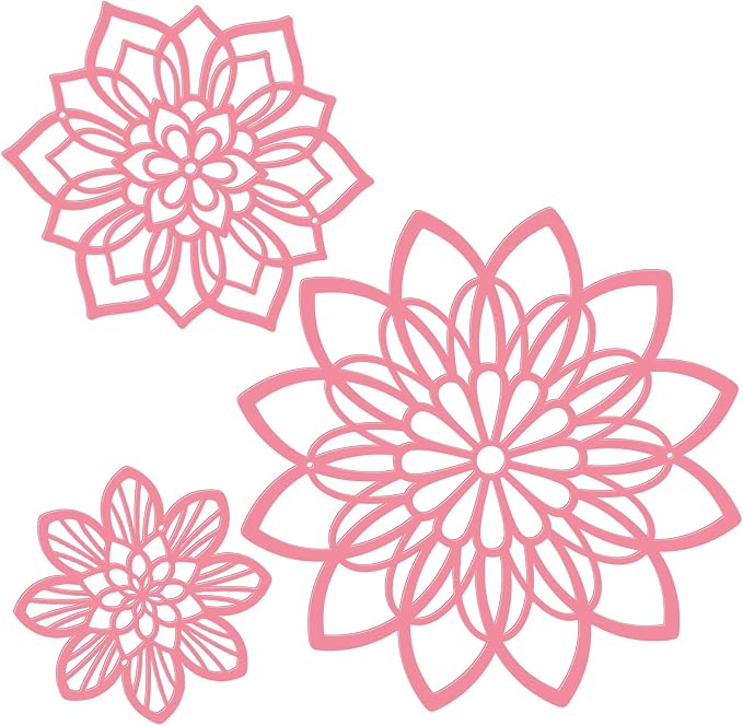 Zzbakress 3 Pcs Metal Flowers Wall Art Bathroom Wall Decor (Pink Elegant) | Farmhouse Flower Bathroom Decor Wall Decorations For Bathroom, Living Room, Office, Kitchen, Hallway And Outdoor by Zzbakress