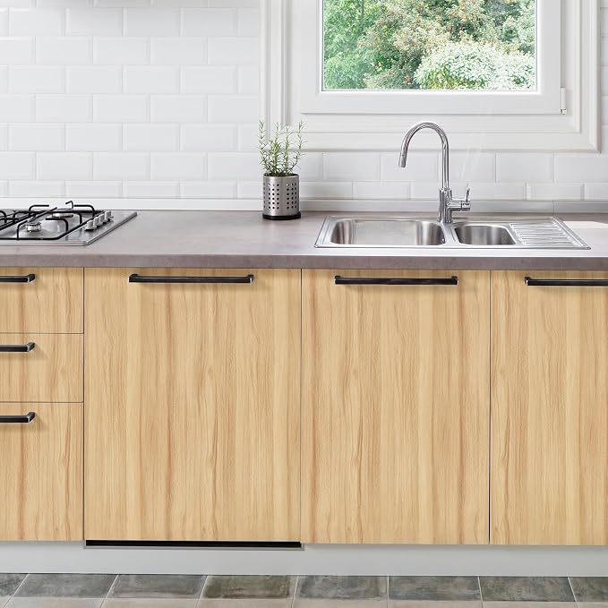 Wood Grain Contact Paper 17.3"x1200" Oak Wood Look Peel and Stick Wallpaper Vintage Removable Self Adhesive Vinyl Faux Wood Wallpaper for Cabinets Countertops Covering - Image 7