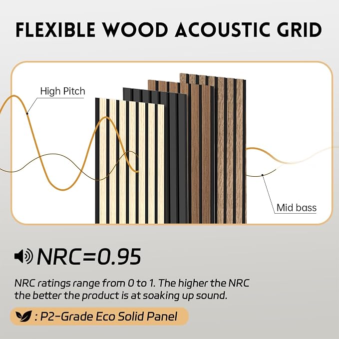RITOLLO 4 Pack Wood Panels for Wall, 92.5"×12.6" Wood Slat Acoustic Panels for Wall, Soundproof Panels, 3D Fluted Panels for Interior Wall Decor (Black) - Image 4