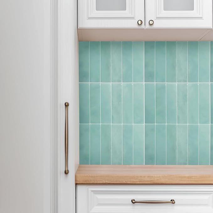 Select 5 Pack Peel and Stick Backsplash Square Tiles, 12x12 in, Mint | Extra Thick 3D Wall Panels, Heat & Water Resistant, Easy DIY Kitchen, Bathroom, Laundry, Fireplace & Rental Home Wall Décor - Image 5