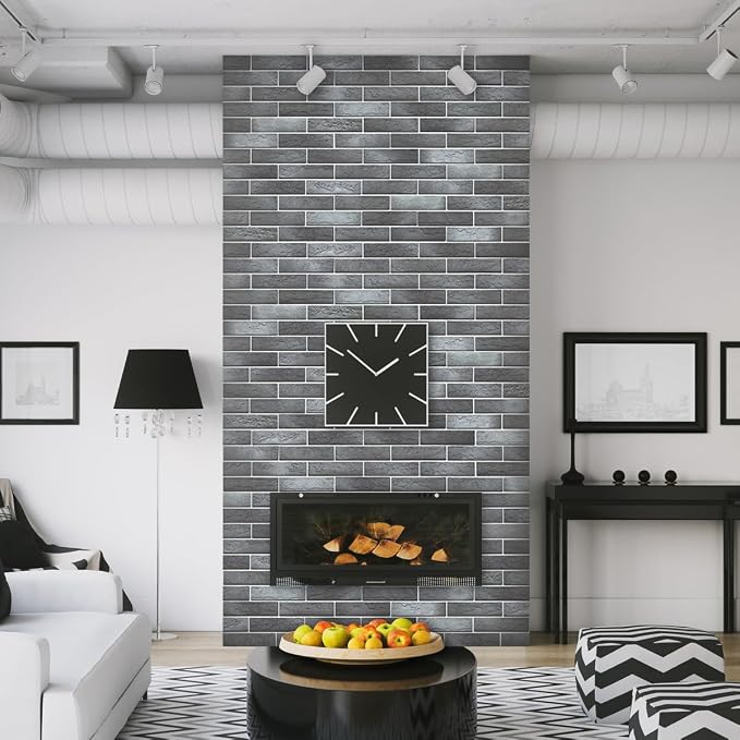 100 Whitewash Grey Faux Brick Wall Tiles, 3D Thin Brick Veneers for Bedroom, Bathroom, Kitchen, Fireplace and Fence Wall Panels (14.2 sq ft) - Image 4