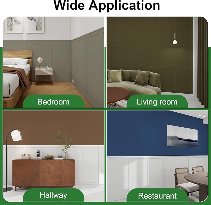 Premade Board and Batten Wainscoting Kit, Paintable MDF Accent Wall Panels with Molding Trim, DIY Wall Paneling Kit for Bedroom, Living Room, Hallway, Entryway, Covers 189 x 54 in(70.8 Sq.Ft.) - Image 4