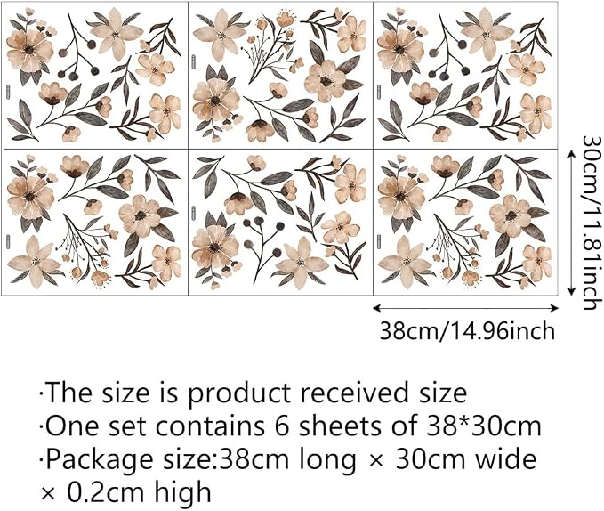 Boho Flower Wall Decals - Watercolor Wildflower Wall Art, Girls & Kids Room Decor - Image 2