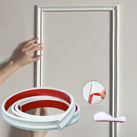 20FT x 1.6" Flexible TPE Peel and Stick Decorative Trim, Self Adhesive Wall Accent Molding for Mirrors, Doors, Cabinets & Smooth Walls, Matte White Finish by Unknown