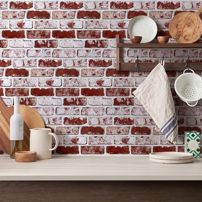 3D Faux Brick Wall Panels Peel and Stick, Designed for Quick DIY | 10 Pcs 11.8" x 11.8", Small Brick-Look, Ultra-Light PVC Fake Brick Wall Covering for Wall Renovation, Cover 9.7 sq ft - Image 2