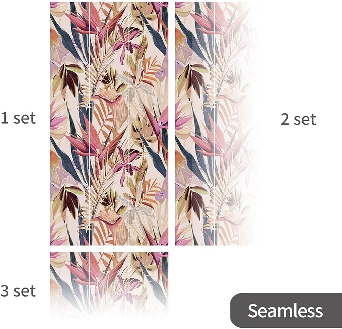 Floral Peel and Stick Wall Mural, Leather Textured Vintage Self-Adhesive Wallpaper for Accent Wall Art Decor, Bird of Paradise, Pink 46.3'' x 98.03'' - Image 4