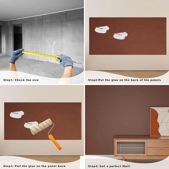 3D Wall Panels - 4PCS 47.2"x23.6" Faux Stone Wall Covering - MCM Modified Clay Material for Home Art, Accent Brick, Modern Exterior/Interior Decoration, Covering 31 sq.ft Slate Coffee Color - Image 5
