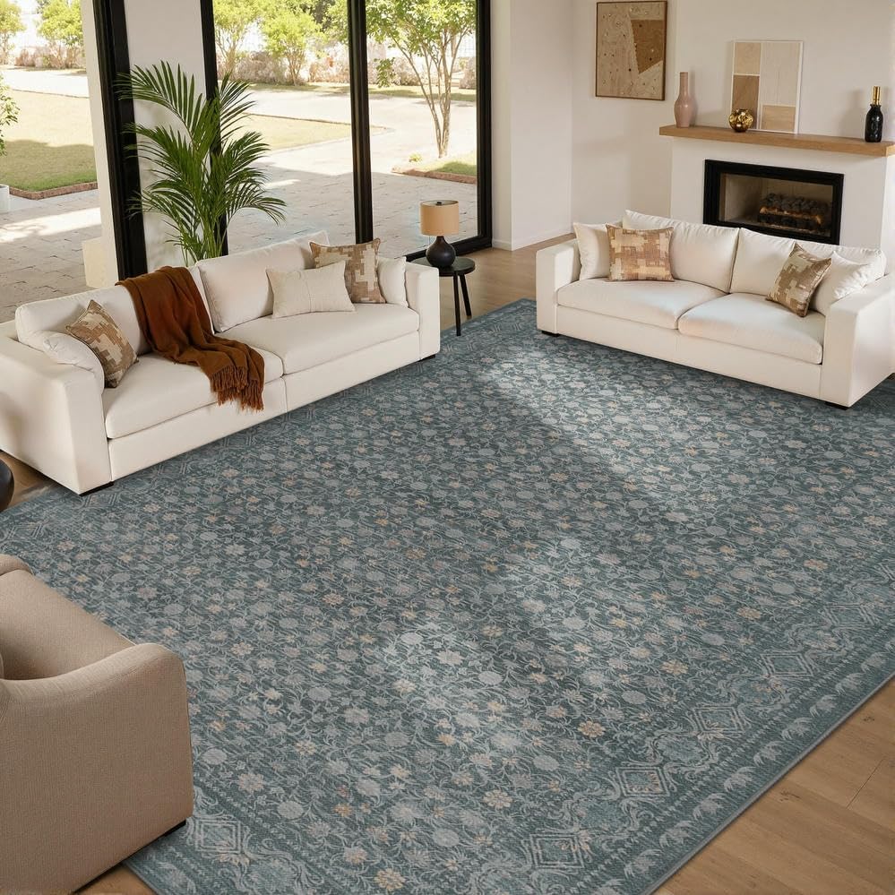 Rugxara 10x14 Washable Area Rug for Living Room, Extra Large,Vintage Boho - Image 2