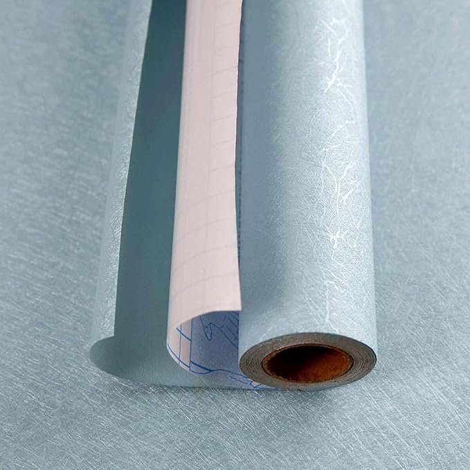 Blue Peel and Stick Self Adhesive Wallpaper Countertop Contact Paper | Removable Embossed Silk Waterproof Bathroom Wallpaper 15.7" X 118" Kitchen Vinyl Wrap for Cabinet Shelf Liner Paper - Image 2