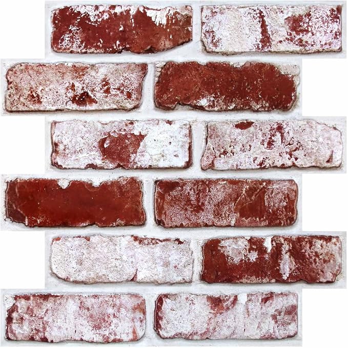 3D Faux Brick Wall Panels Peel and Stick, Designed for Quick DIY | Red, 10 Pcs 11.8" x 11.8", Small Brick-Look, Ultra-Light PVC Fake Brick Wall Covering for Wall Renovation, Cover 9.7 sq ft - Image 12