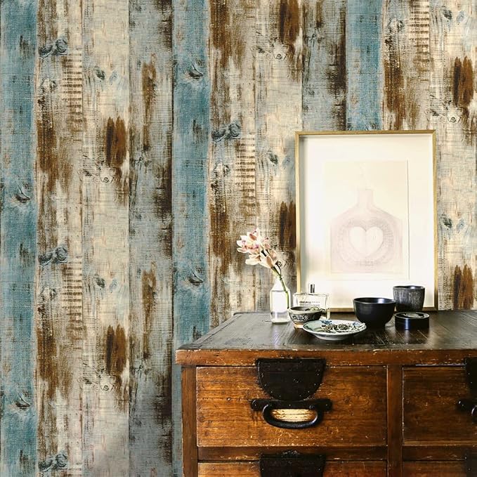 Wood Peel and Stick Wallpaper 17.3"×1200" Vintage Wood Grain Contact Paper Removable Self Adhesive Vinyl Wood Look Wall Paper for Bedroom Kitchen Cabinets Countertop - Image 3