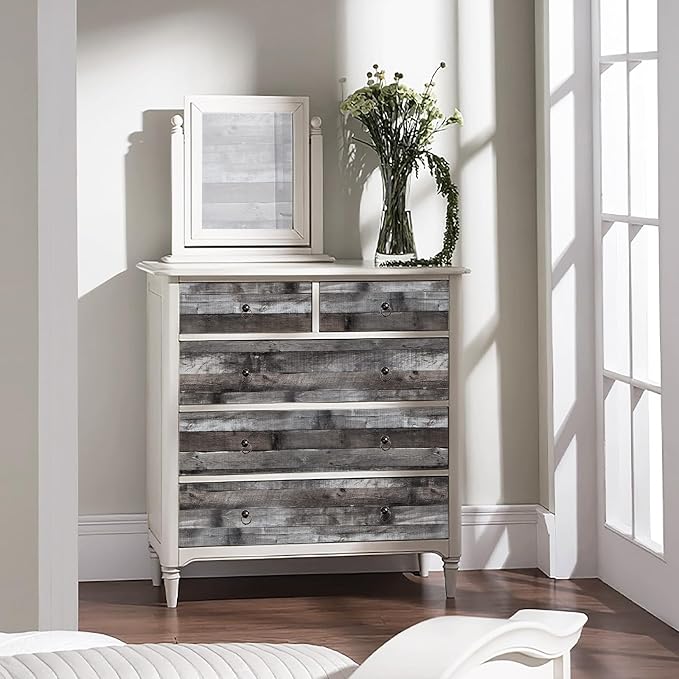 Peel and Stick Wood Wallpaper Grey/Black Vinyl 17.3"×400" Contact Paper Self Adhesive Thick Waterproof Self Adhesive for Cabinets liveroom - Image 6