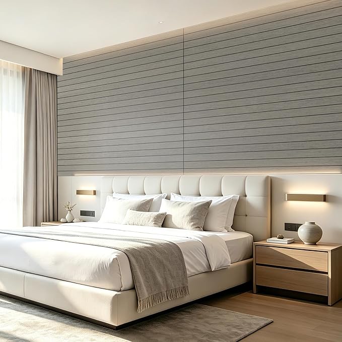 AMZDEPOT Peel and Stick Wood Panels for Wall, 6 Pack, Gray Washed Oak | Self-Adhesive Slat Wall Panels, PVC Thick, 3D Wood Grain Wallpaper, for Walls and Ceilings, 48"x15.75", Packed in Long Boxes - Image 8