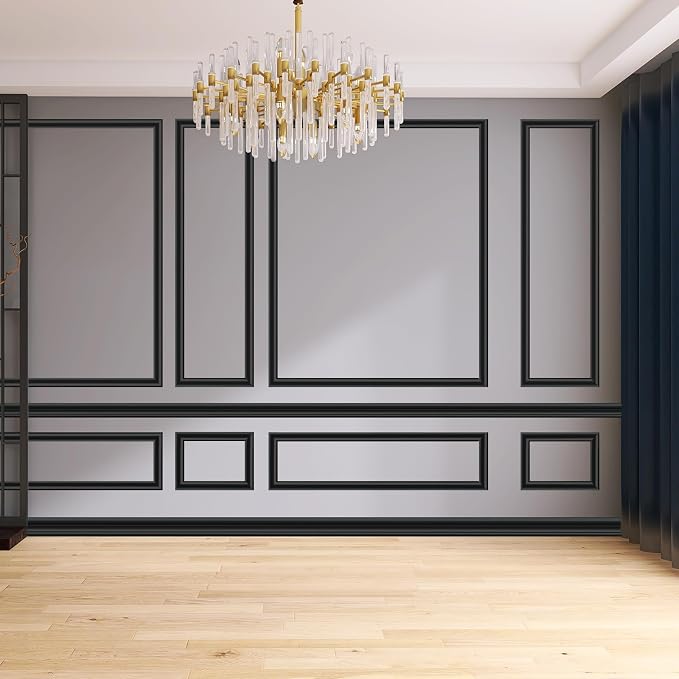 Flexible Chair Rail Panel Molding Finish Trim ，10FT*1.6IN Peel and Stick Black Self-Adhesive DIY Wall Molding Trim for Frame,Home Decoration & Wall Protection - Image 6