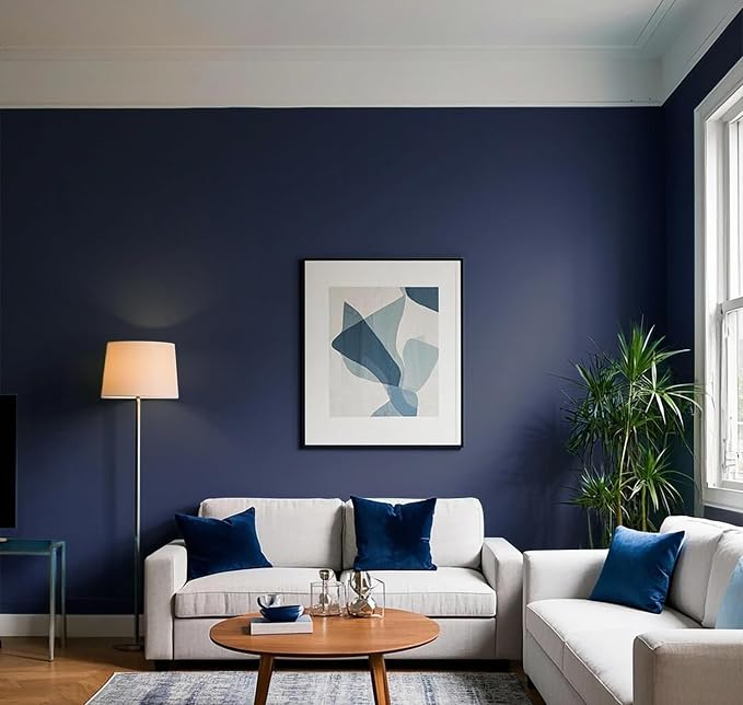 Yasinet 17.7" x118" Peel and Stick Wallpaper Blue Wallpaper Blue Contact Paper Navy Waterproof Self Adhesive Removable Wall Paper Dark Decorative Covering Countertop Table Vinyl - Image 4