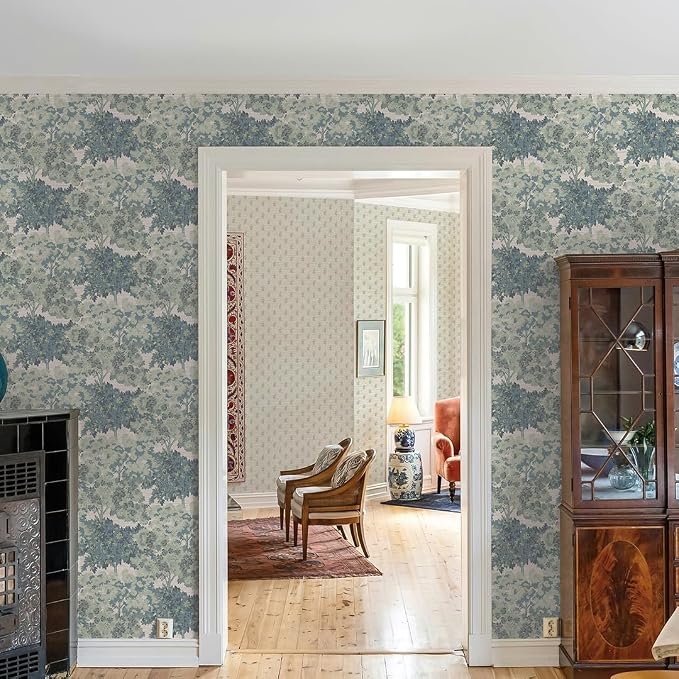 Tempaper Textured Green Canopy Toile Faux Grasscloth Removable Peel and Stick Wallpaper, 20.5 in X 16.5 ft, Made in The USA - Image 10