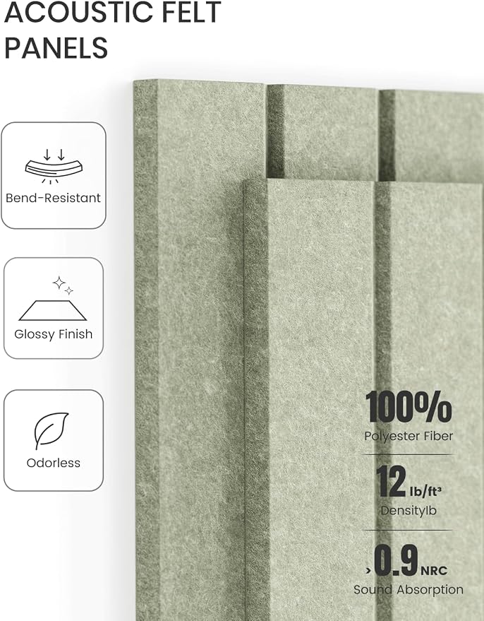 Fluxynara 48" x 36" Large Felt Bulletin Board, Sage | 12 Pack Cork Board Alternative with 60 Safe Adhesive Tabs, Pin Boards for Wall Decor, Home, Office, Classroom,Dorm - Image 5