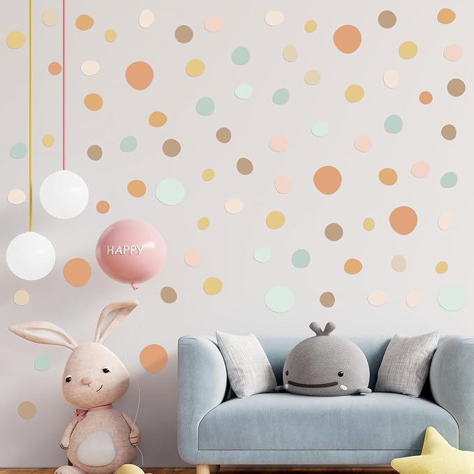 TaoBary 15 Sheet 300 Pcs Irregular Polka Dot Boho Wall Decals,Elegant Color | Removable Modern Vinyl Boho Wall Stickers Terrazzo Pattern for Playroom Bedroom - Image 4