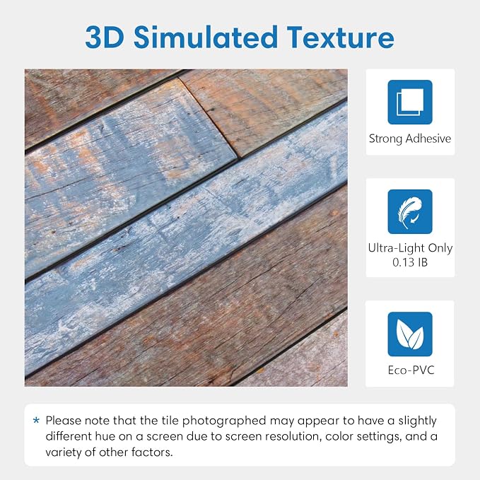 COMSTICKC 3D Peel and Stick Faux Wood Wall Sticker, 10 Pcs 11.8" x 11.8" | Not Real Wood, Lightweight Thin PVC Decorative Wall Panels Designed for DIY Interior Wall Makeover, Cover 9.7 sq ft - Image 4