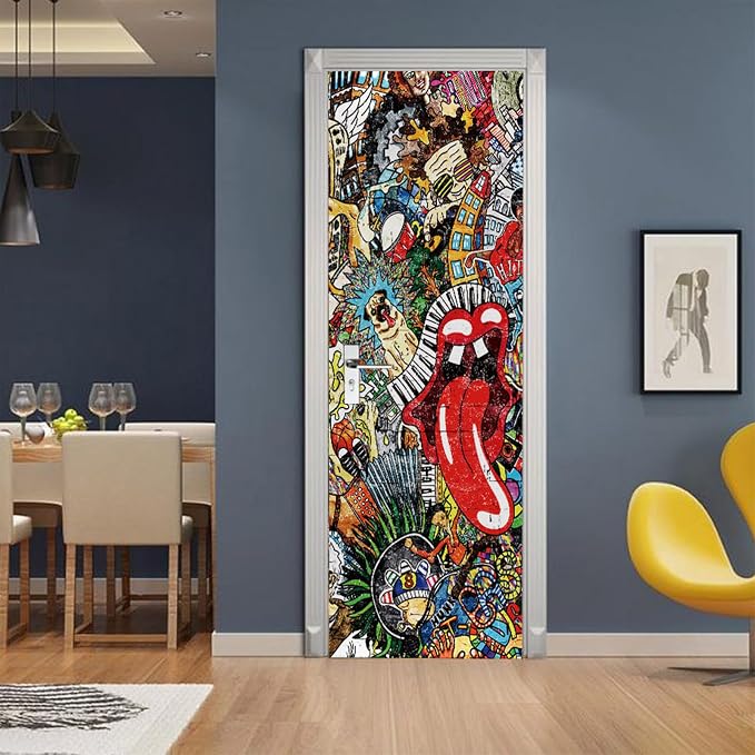 TUOKING Door Sticker,Peel and Stick Removable Vinyl Door Decals | Wallpaper Waterproof Self-Adhesive Mural for Home Decor,Wall Covers Poster,30.3" W x 78.7" L,Set of 2 Sheets - Image 2