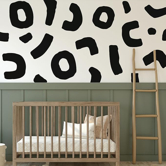 Large Black Boho Geometric Wall Decals, Abstract Shapes Wall Décor | Stunning chic artistic accent wall in minutes. Peel and stick matte black vinyl stickers for living room, bedroom, office. - Image 3