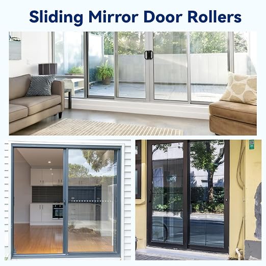 4 Pcs Sliding Mirror Closet Door Roller Wheels Replacement Assembly - Image 4