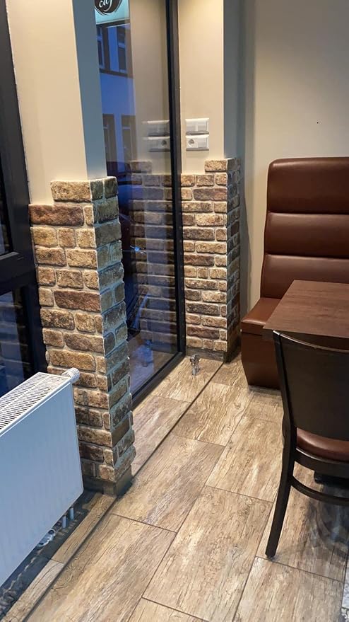 Dundee Deco 3D Wall Panels Faux Brick - Cladding Light Brown Stone Look Wall Paneling, Styrofoam, Sample, Size 10 x 10 in. - Image 5