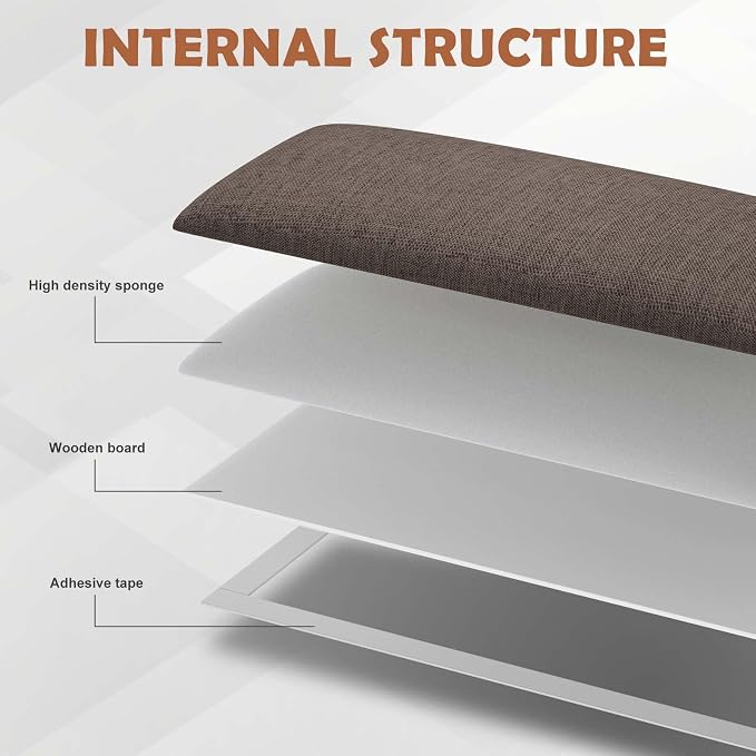 IFNOW Wall Mounted Headboard, Peel and Stick Panels, Brown, Queen | 3D Soundproof Acoustic Padding, Reusable and Removable, Tufted fabric Bed Headboard, for bedroom (9 Panels, 10" x 24") - Image 3