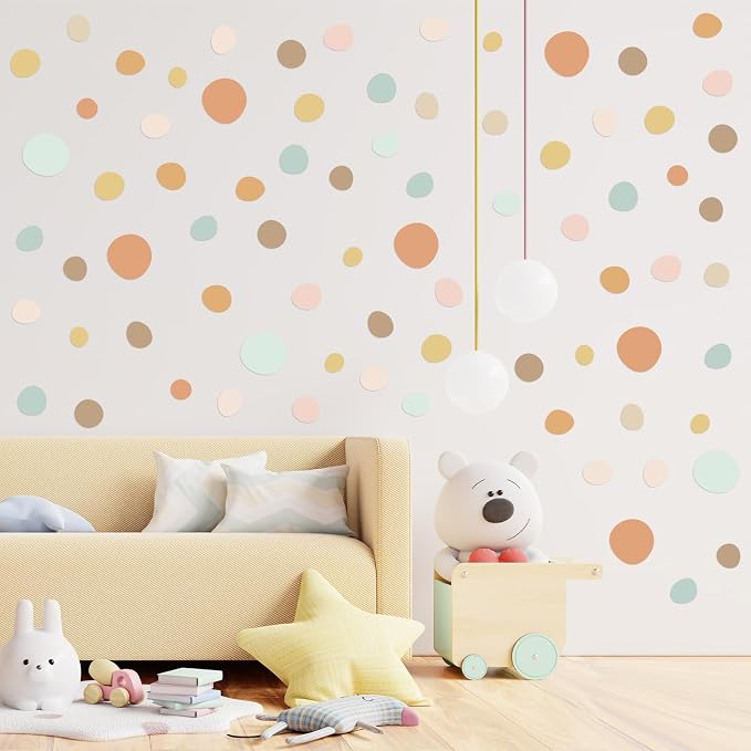 TaoBary 15 Sheet 300 Pcs Irregular Polka Dot Boho Wall Decals,Elegant Color | Removable Modern Vinyl Boho Wall Stickers Terrazzo Pattern for Playroom Bedroom by TaoBary