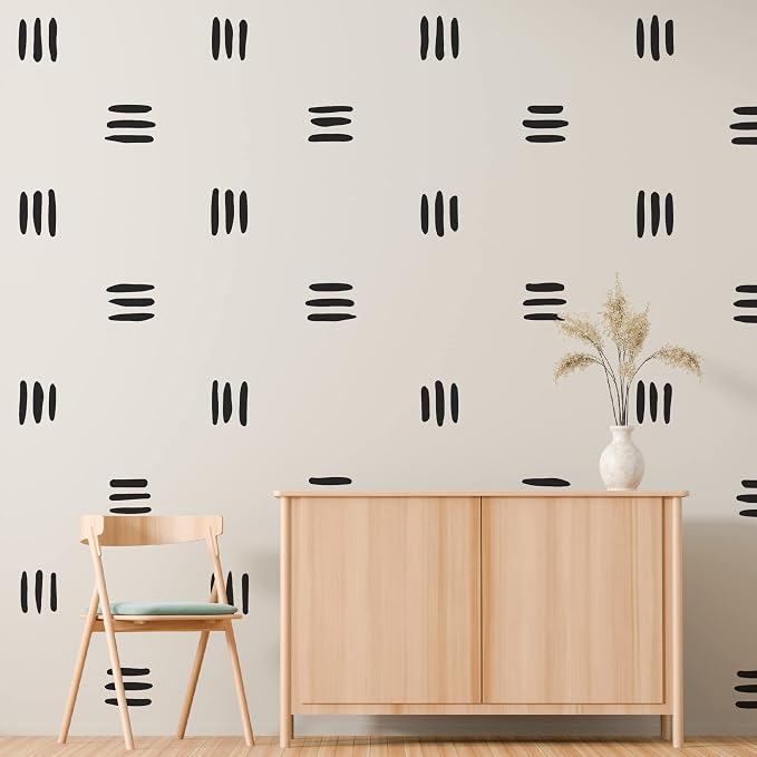 3 Lines Black Wall Decal, Modern Abstract Boho Home Wall Art Décor | Matte black vinyl stickers. Peel and stick for nursery, kids, bedroom, office. Stunning painted look for a boho accent wall. - Image 5