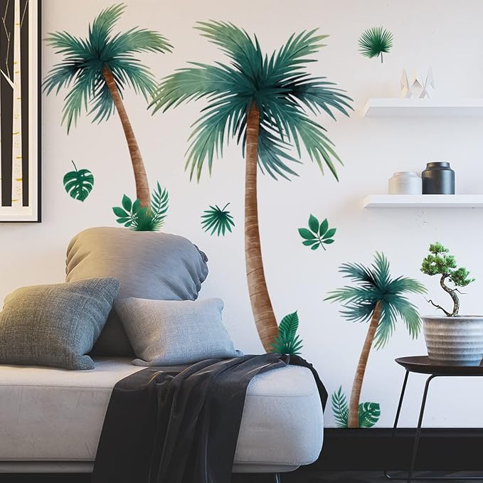 Lemon Tree Wall Decal, Large Decorative Green Tree with Birds Wall Stickers, Removable Peel and Stick Mural Wall Art Decoration for Living Room, Bedroom, Office Wall Decor (Trees and Small Animals) - Image 4