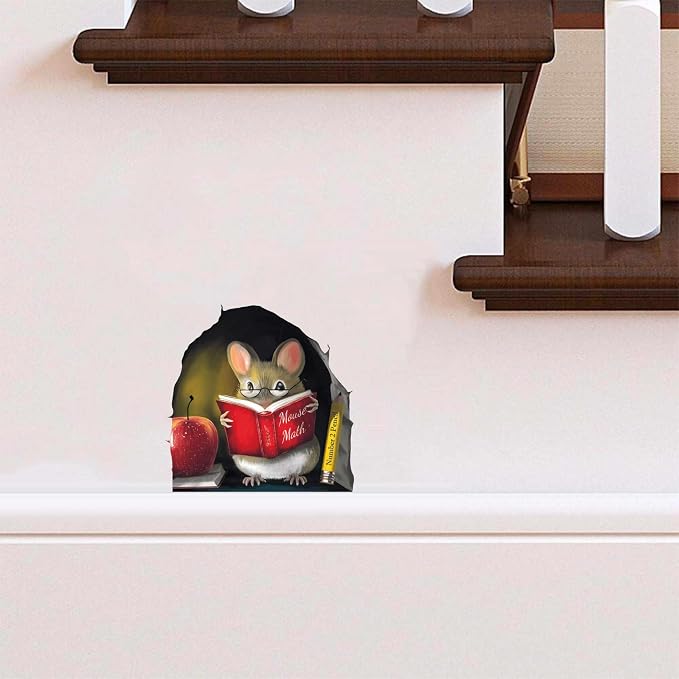 eacher’s Pet Mouse Wall Sticker – Adorable 3D Reading Mouse Décor for Classroom, Kids Room & Book Lover Gift by MICESTERPIECE - Image 3