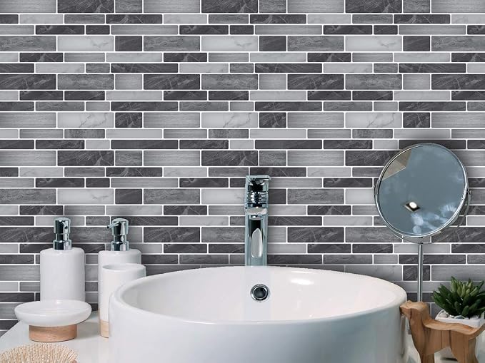 Art3d 10-Pack Marble Wall Tile Peel and Stick Backsplash, 12 x 12 in, Grey | Strong Adhesion, Lightweight, Cuttable, Waterproof, Fadeless, Crack Resistant, for Kitchen, Bedroom, Ideal for Recently Moved - Image 7