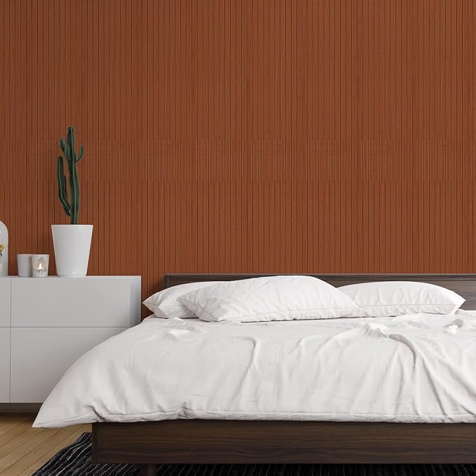 3D Faux Wood Slat Wall Panel – Peel and Stick Self Adhesive Soundproof Foam Board for Interior Wall, Ceiling, Home Theater Decor Faux Walnut 15.7"x236" - Image 6